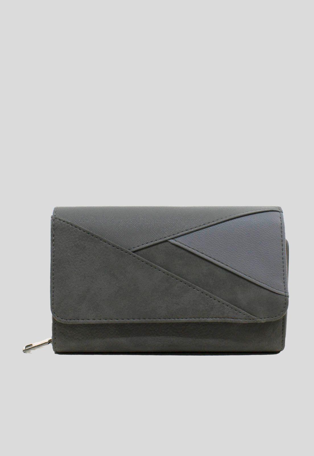 Billetera Patchwork Gris-0