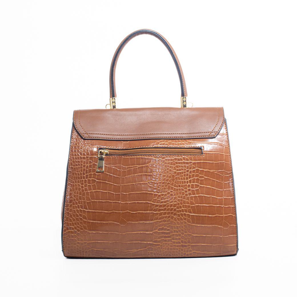 Cartera rígida textura coco color Tostado-2
