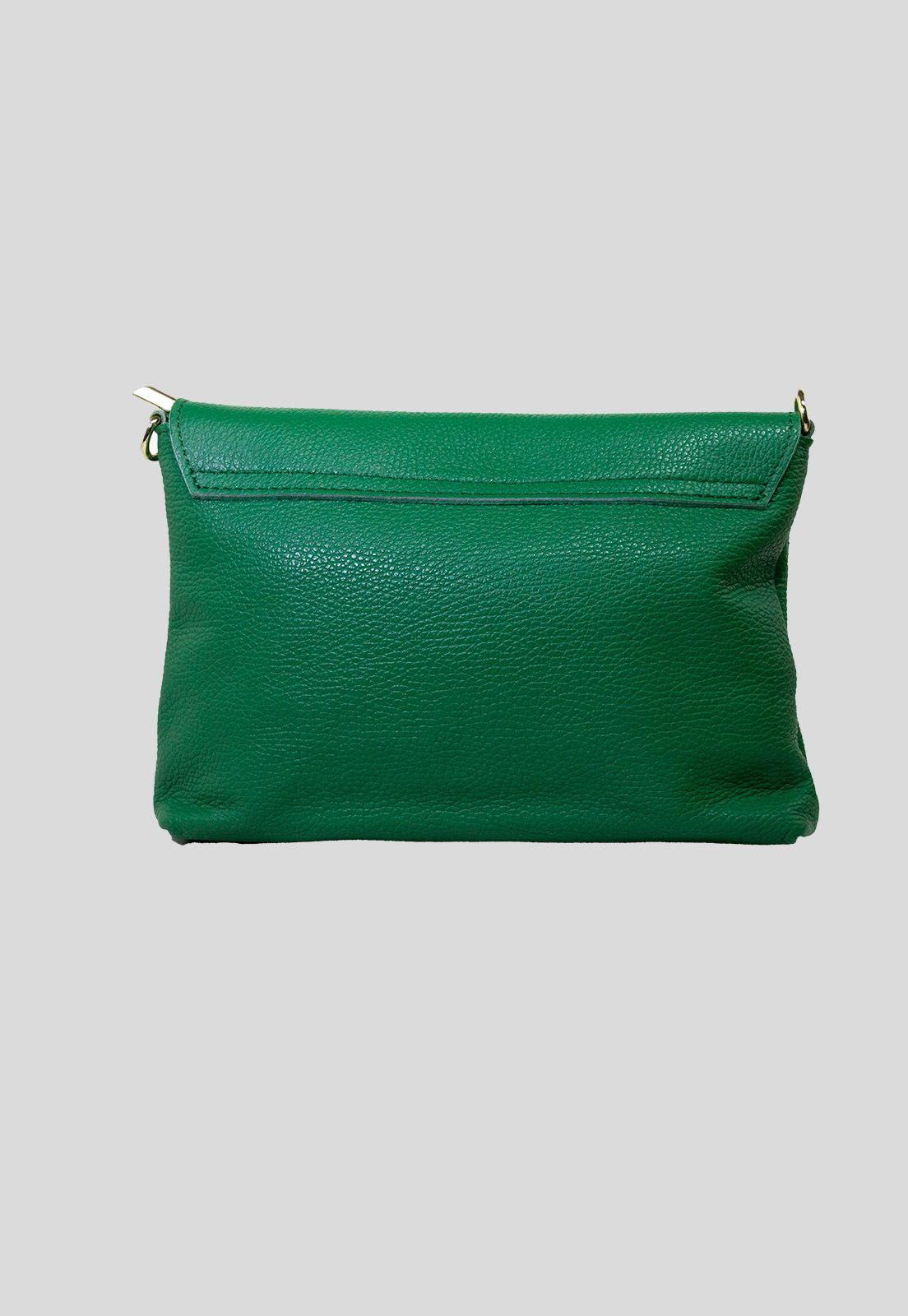 Cartera cuero cerrojo redondo Verde-2