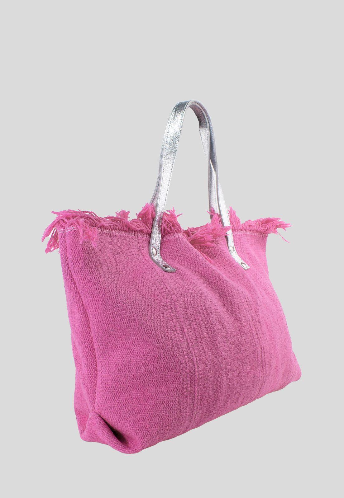 Cartera Algodón Lisa Fucsia-1