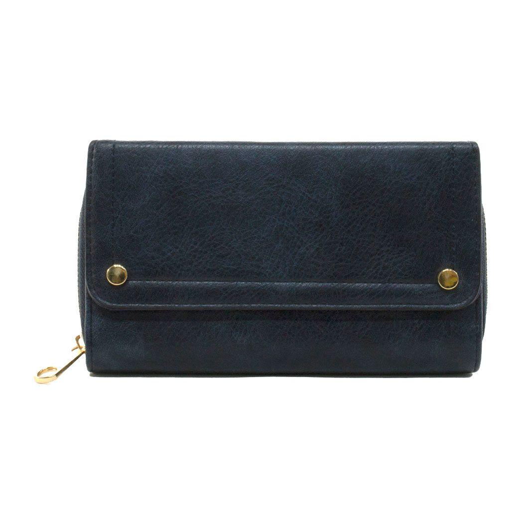 Billetera Con Remaches Azul-0