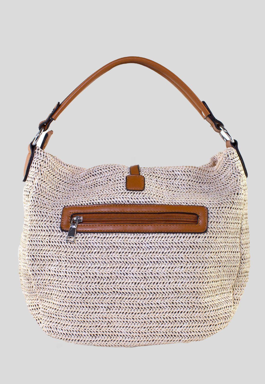 Cartera Rafia Casqueta Frontal Beige Tostado-2