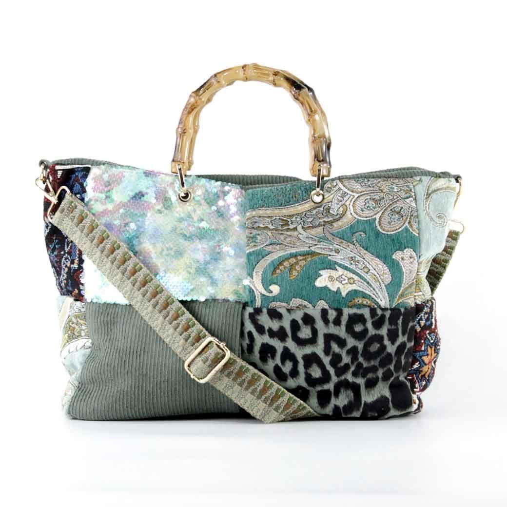 Cartera Cotele Manilla Bambu 007 Mujer Verde Oliva Mailea-0