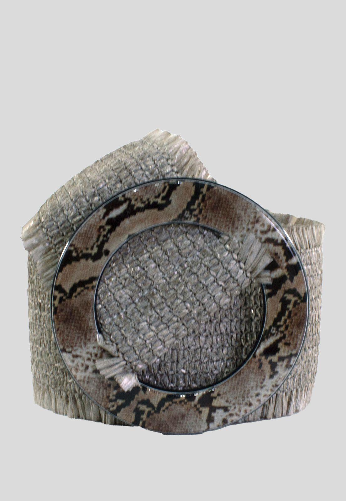 Cinturon Rafia C/Hebilla Piton Taupe-0