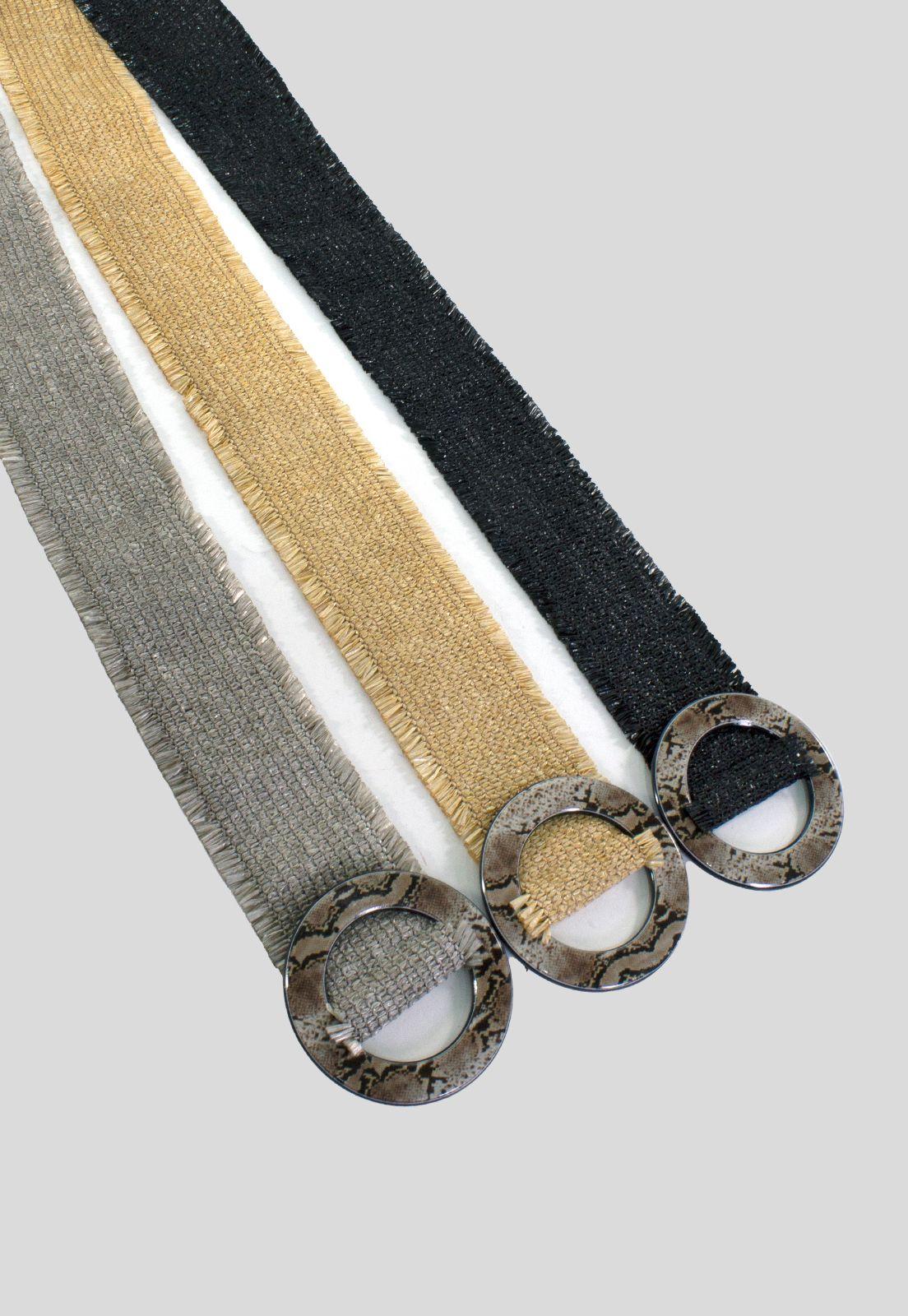 Cinturon Rafia C/Hebilla Piton Taupe-3