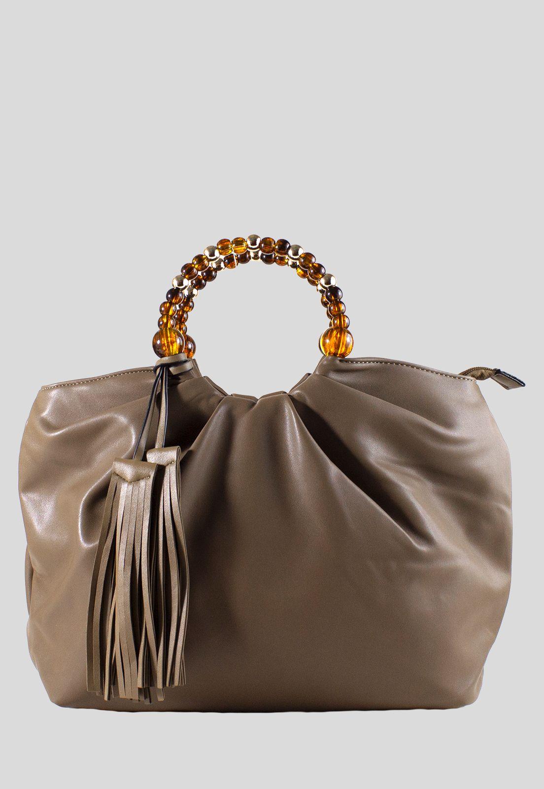 Cartera Manilla Bolones Taupe-3