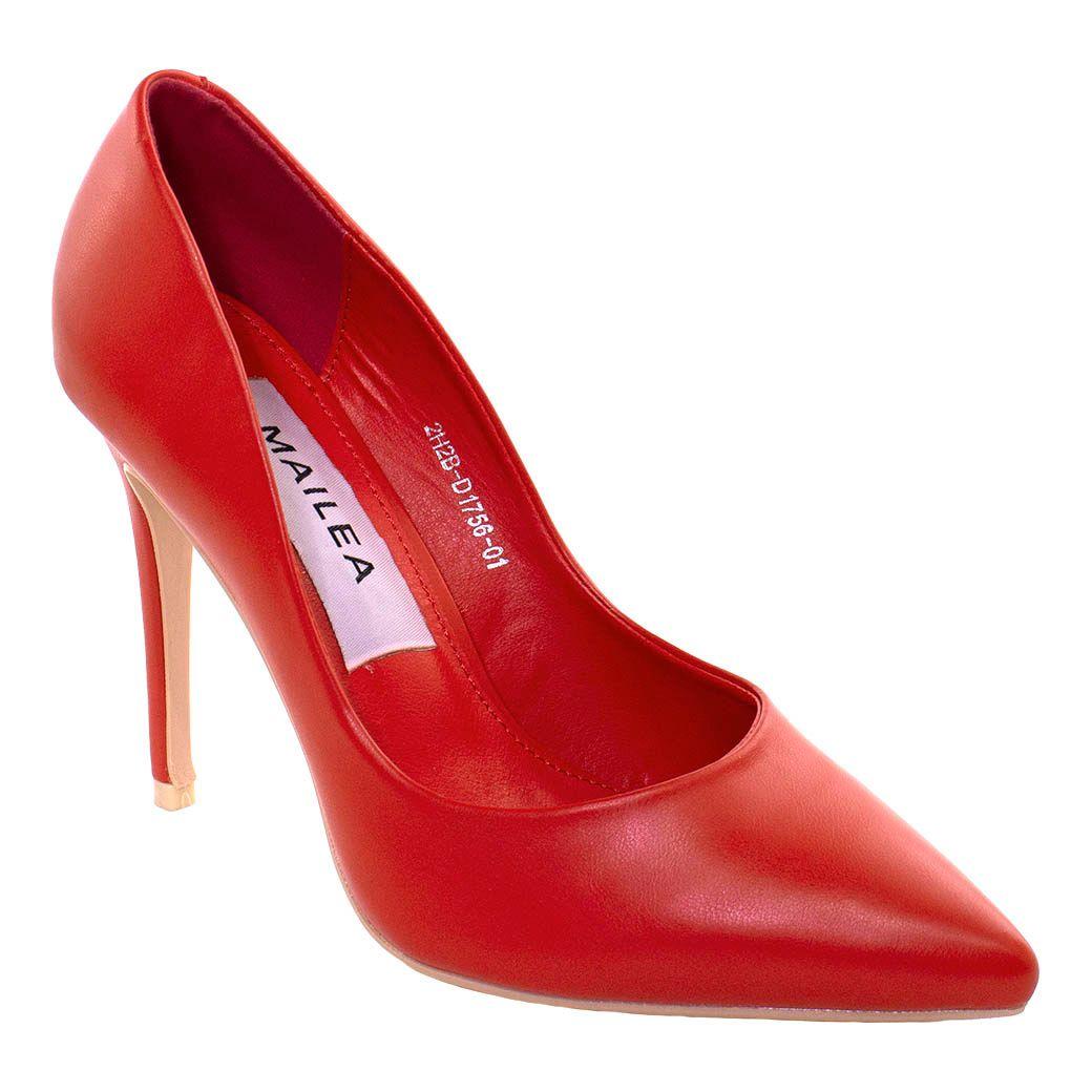 Stiletto Cerrado Liso Rojo-0