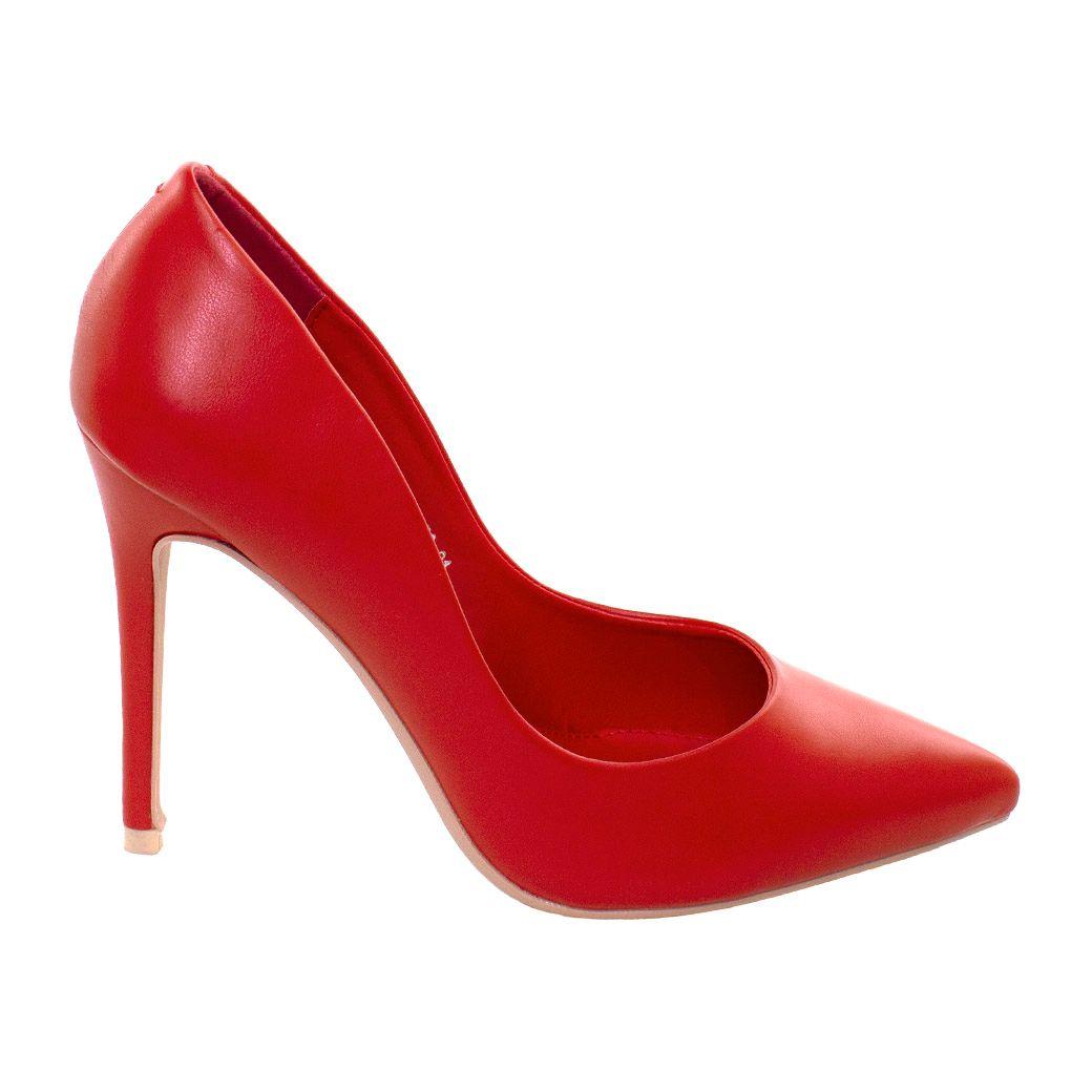 Stiletto Cerrado Liso Rojo-1