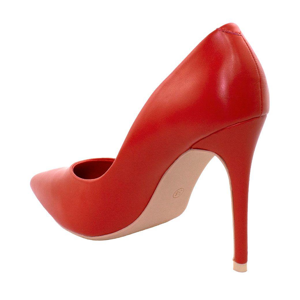 Stiletto Cerrado Liso Rojo-2