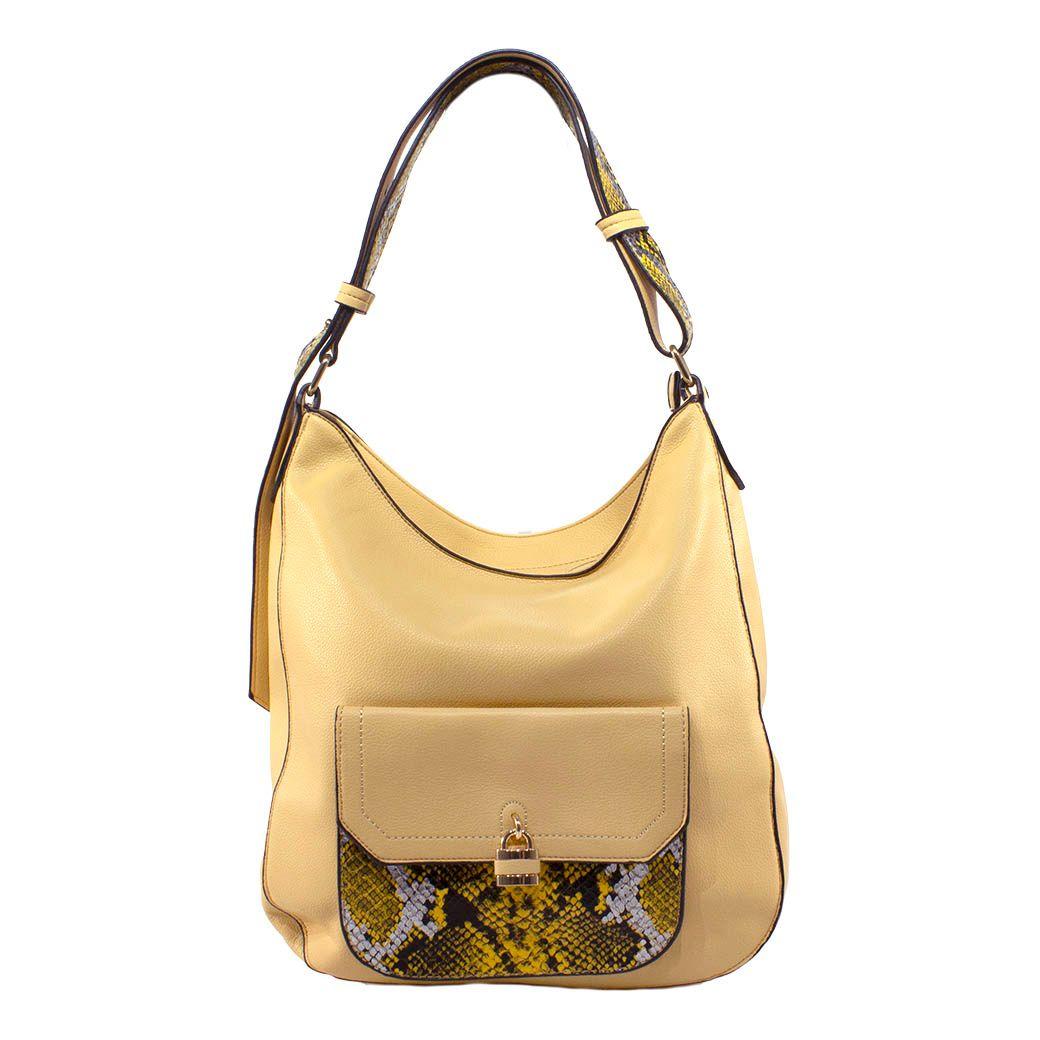 Cartera C/Bolsillo Piton Amarillo-0