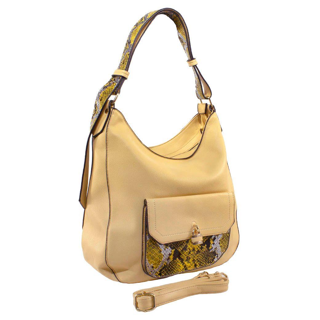 Cartera C/Bolsillo Piton Amarillo-1