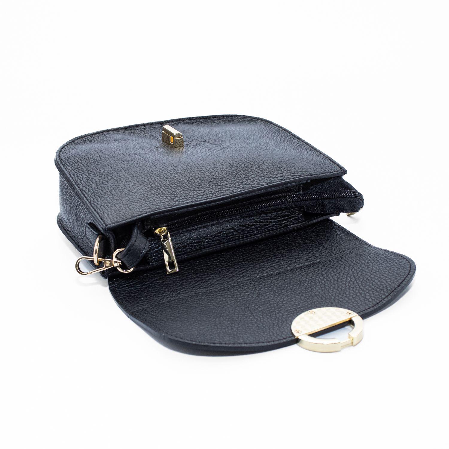Cartera Cuero con Círculo Metálico Negro-3