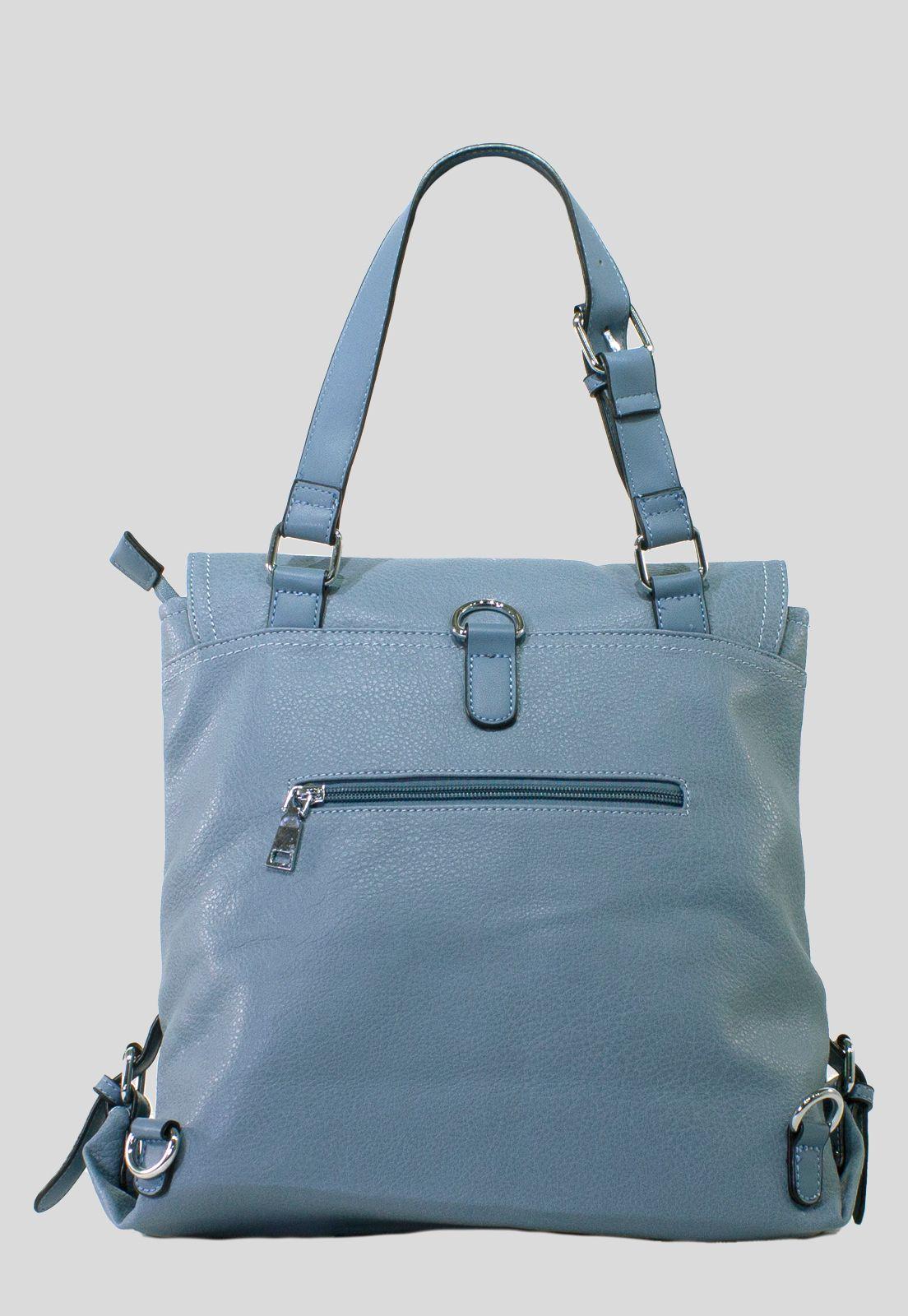 Mochila Con Tapa Rectangular Celeste-2
