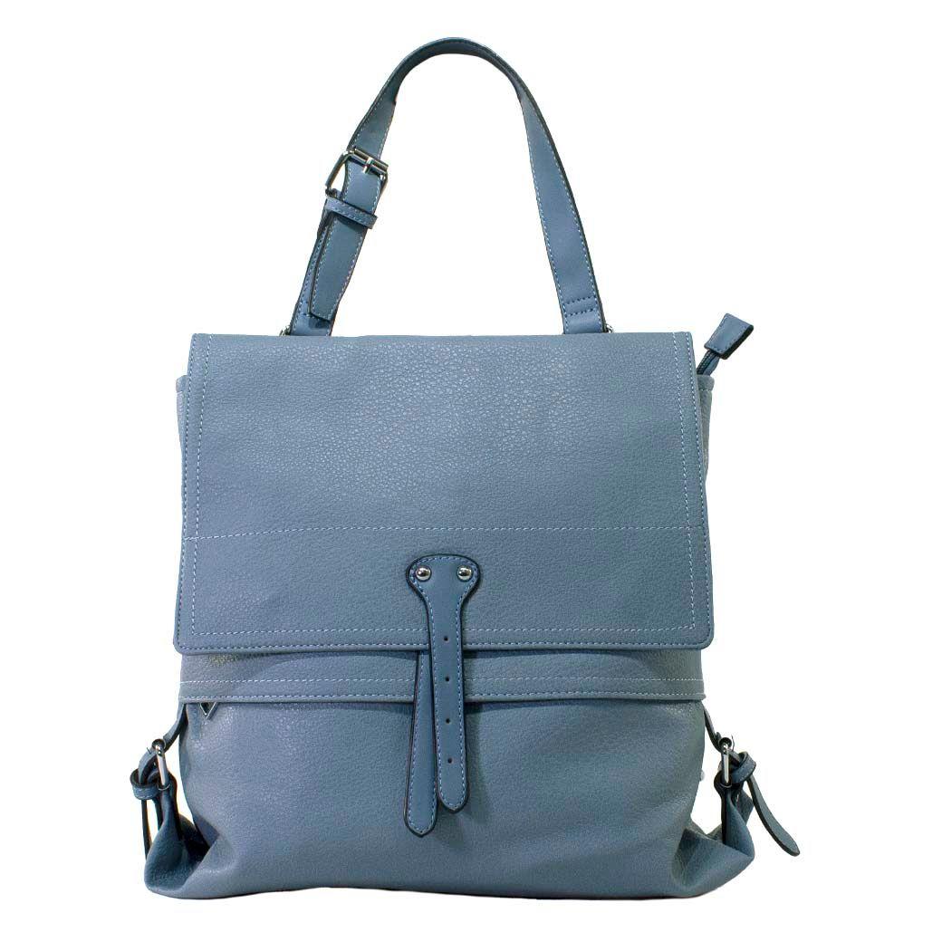 Mochila Con Tapa Rectangular Celeste-0