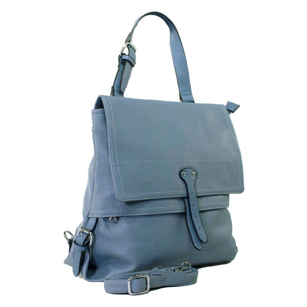 Mochila Con Tapa Rectangular Celeste-1