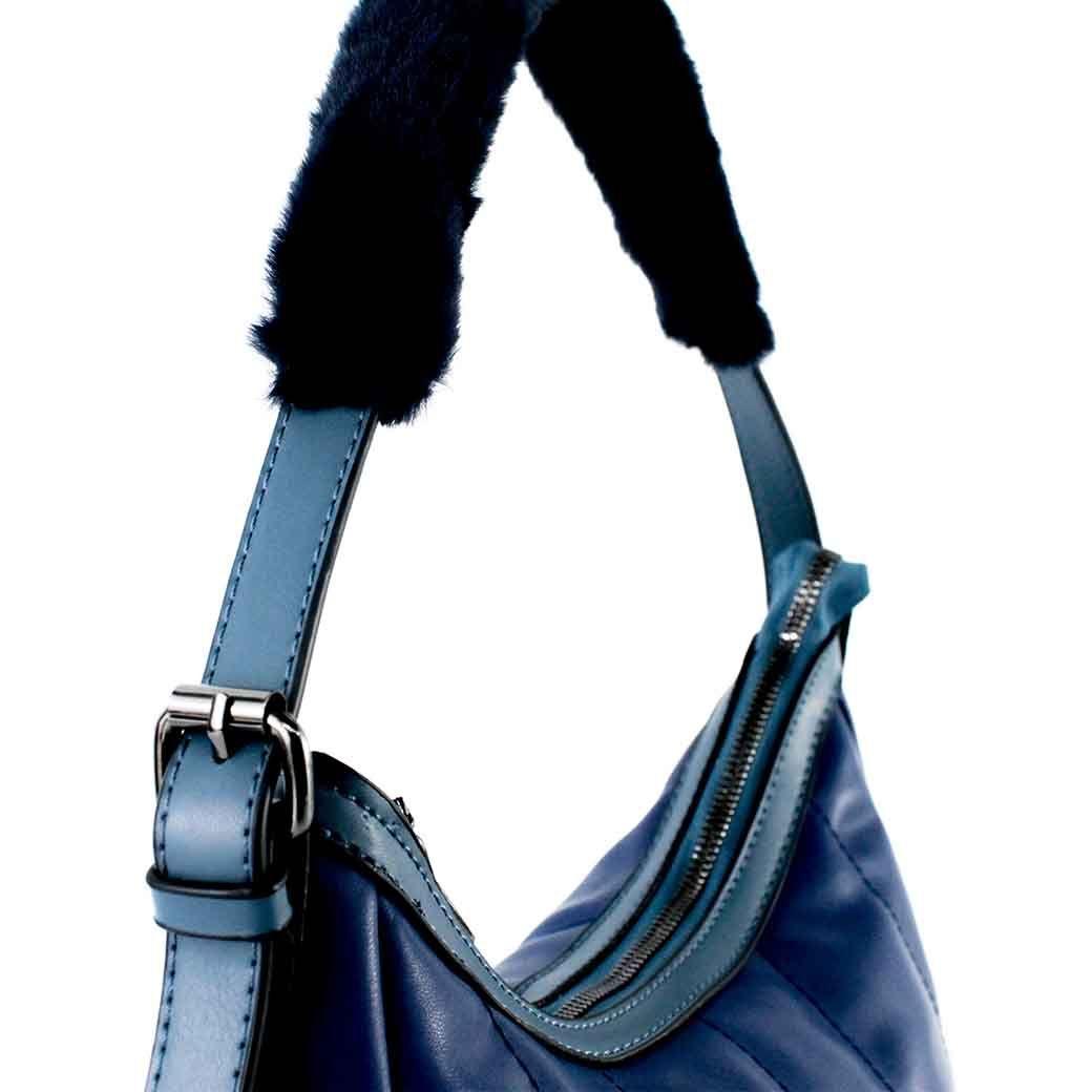Cartera Ecocuero Cierre 460 Mujer Azul Mailea-4