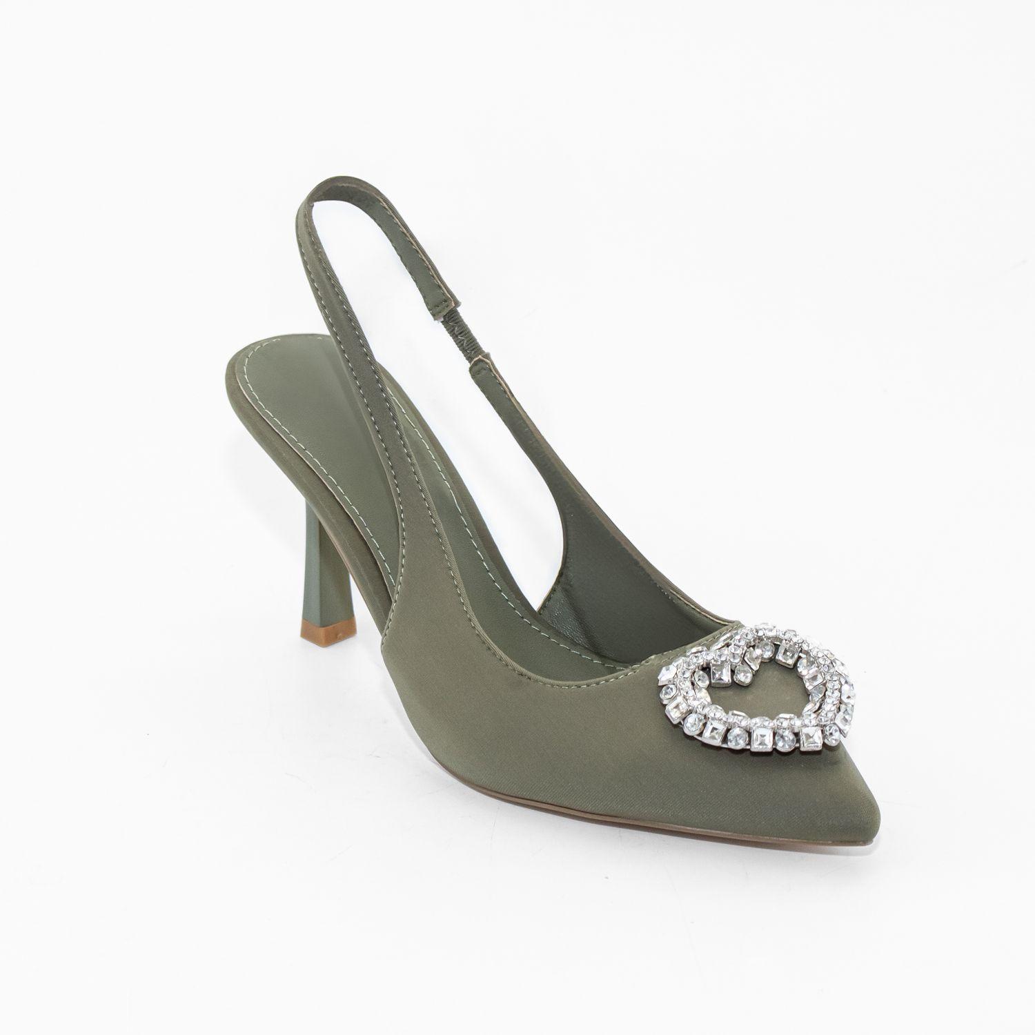 Stiletto Abierto Aplicacion Strass Verde Mailea-1