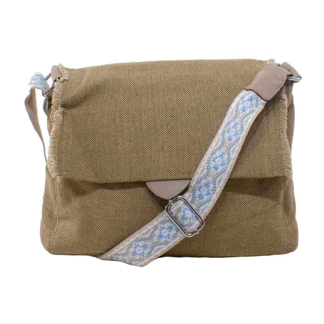 Cartera Lona C/Flecos Khaki-0