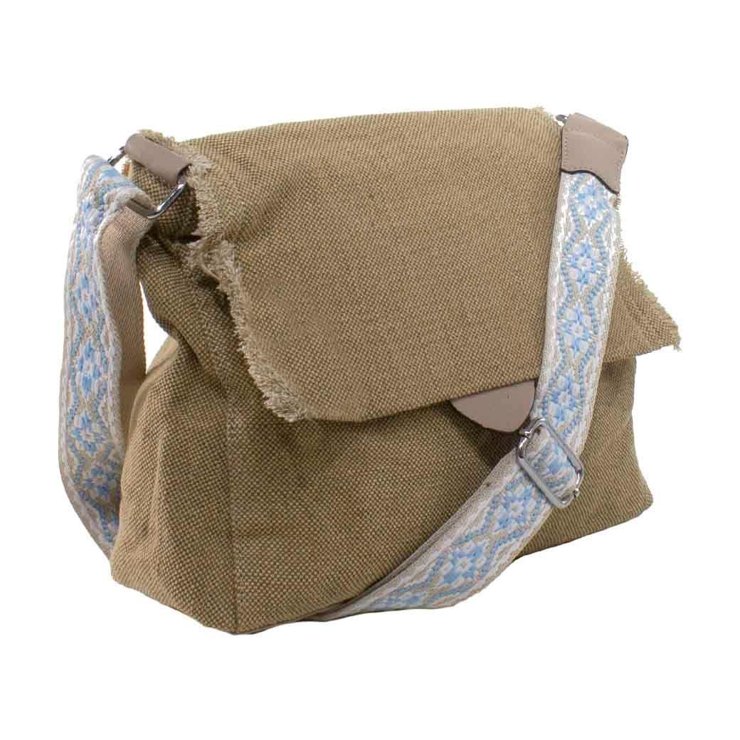 Cartera Lona C/Flecos Khaki-1