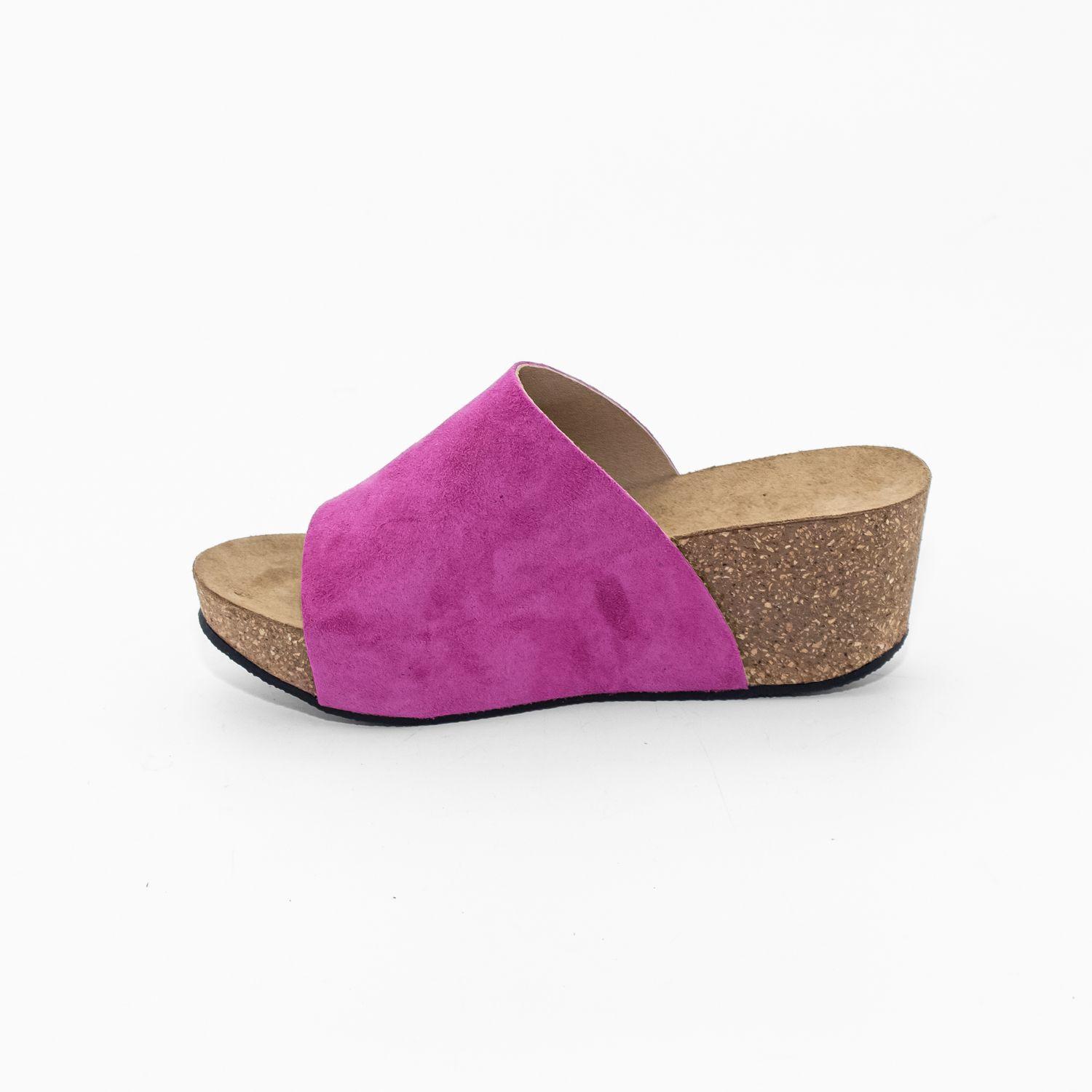 Sandalia Plataforma Faja Lisa Fuscia Mailea-2