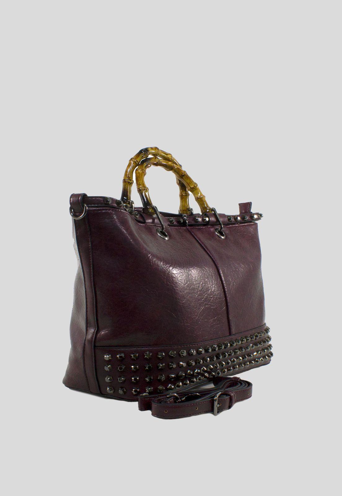 Cartera Base Tachas Man Bambu Burdeo-1