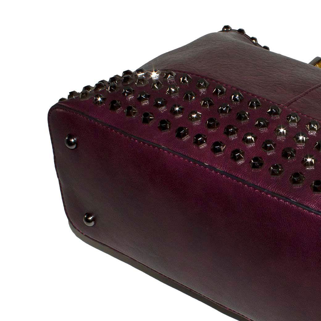 Cartera Base Tachas Man Bambu Burdeo-4