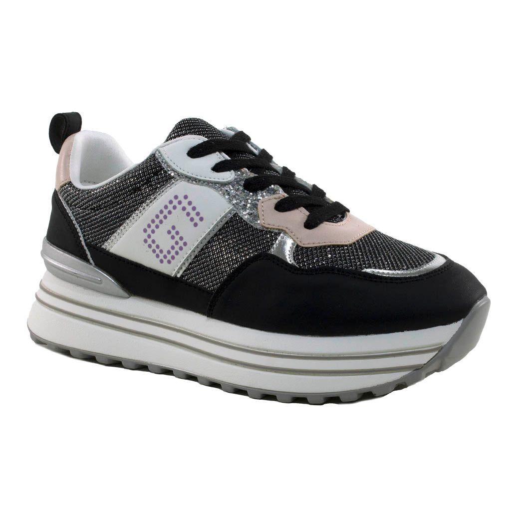 Zapatilla plataforma 3 materiales Negro-0