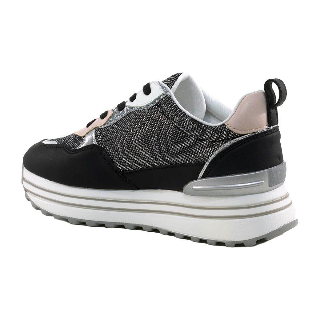 Zapatilla plataforma 3 materiales Negro-2