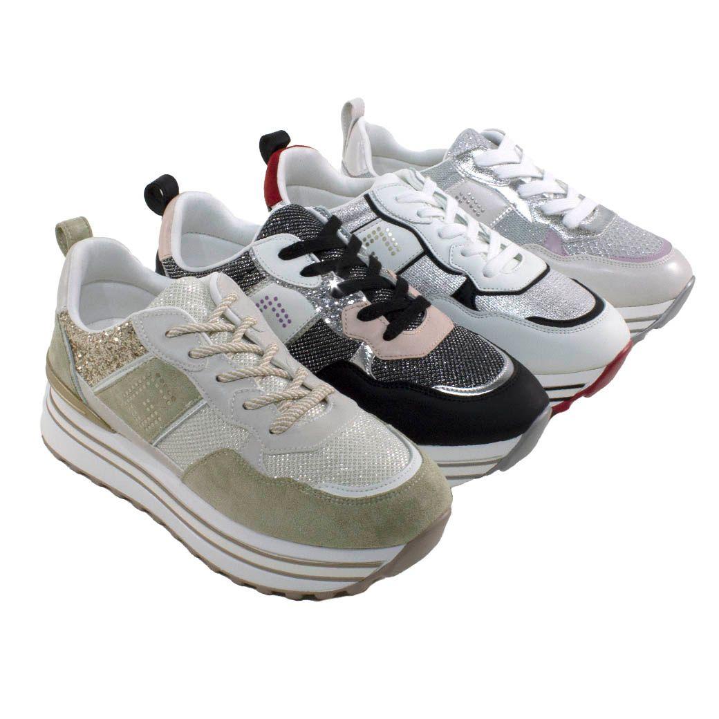 Zapatilla plataforma 3 materiales Negro-4