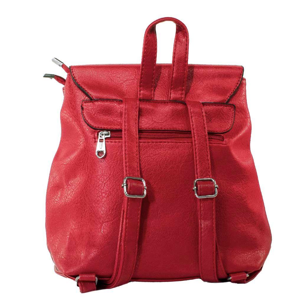 Mochila Con 2 Bolsillos Rojo-2