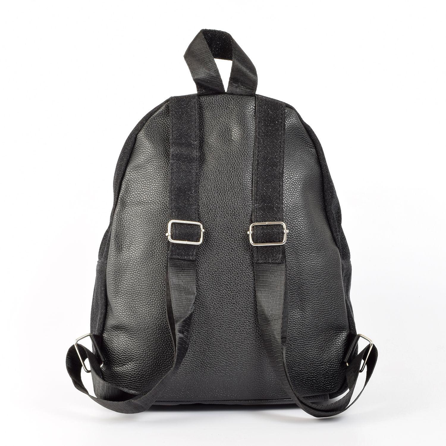 Mochila Tela Lurex Brillo Negro-2