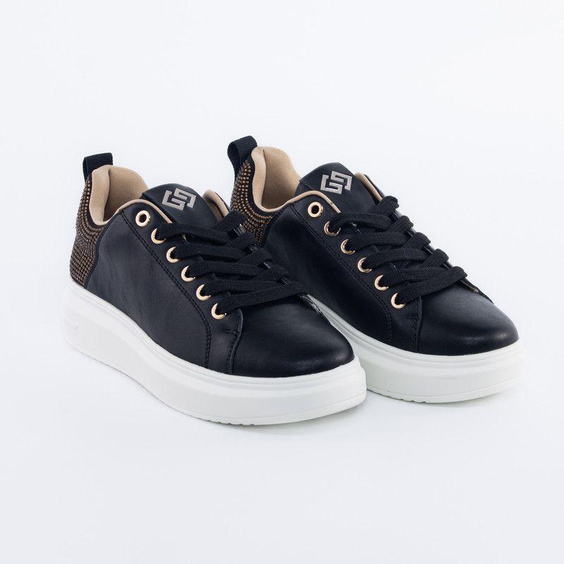 Zapatillas c/ talon full tachitas Negro-2