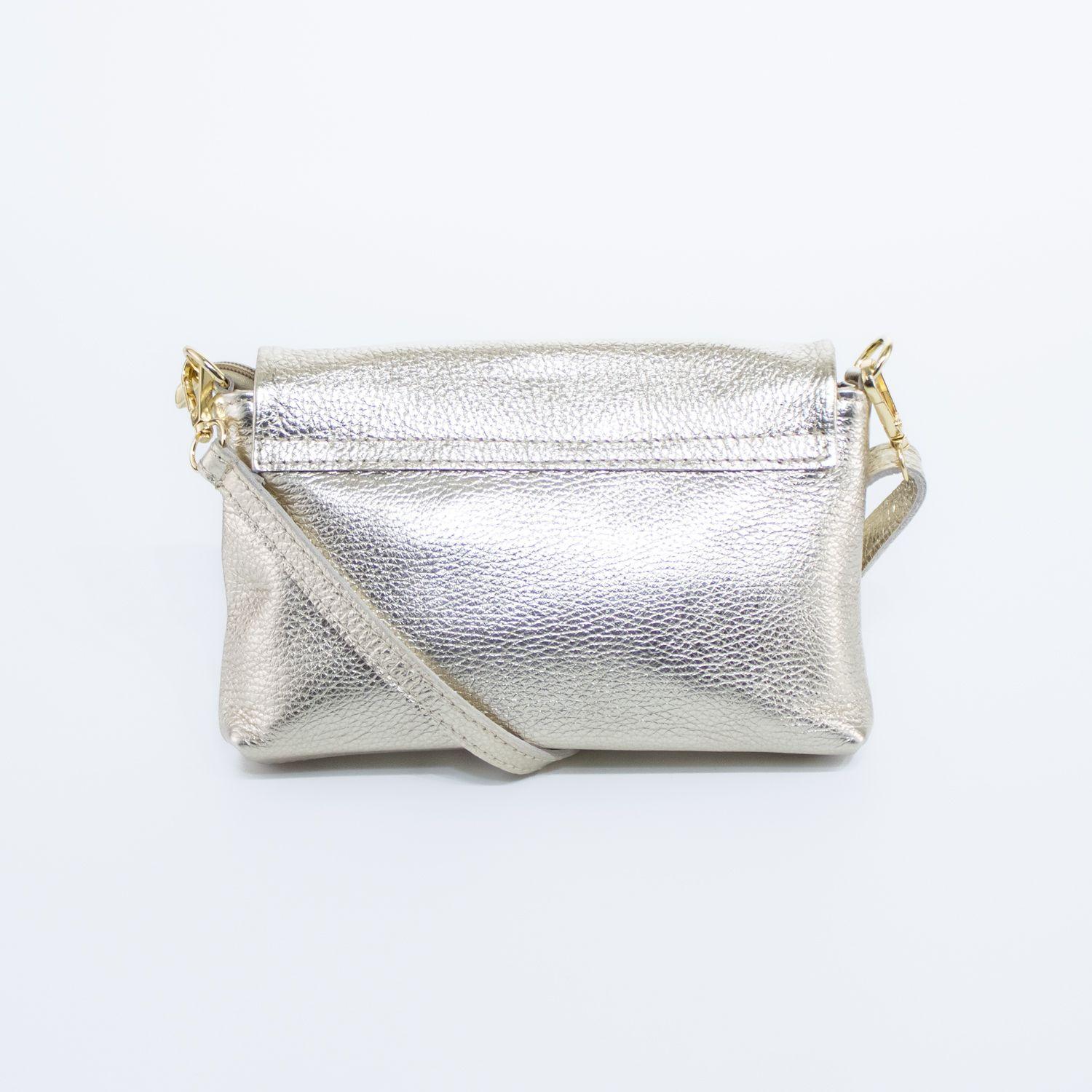 Bandolera Mailea cuero metalizado Oro-2