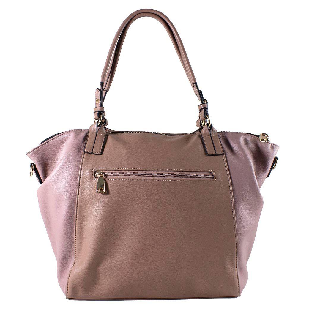 Cartera Trapecio Bimaterial Taupe-2