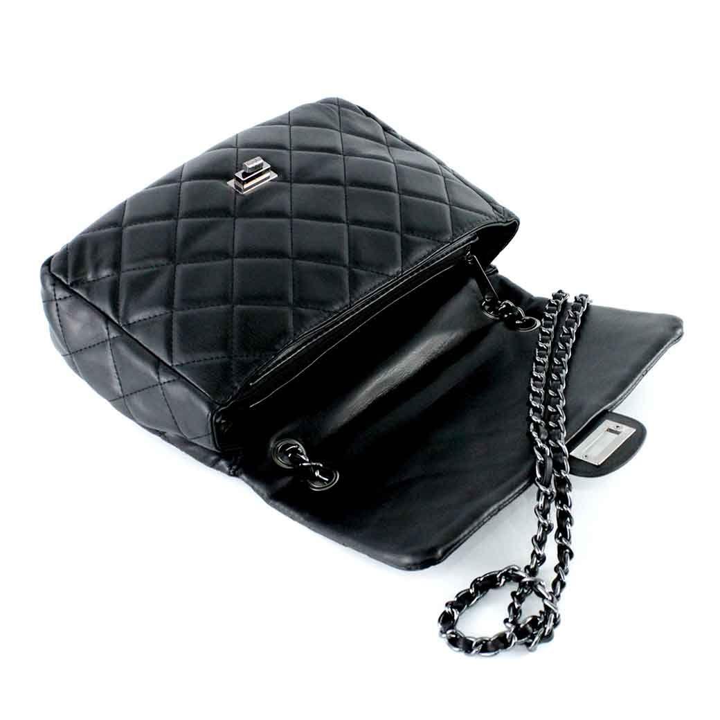 Cartera Ecocuero Acolchada 872 Mujer Negro Mailea-4