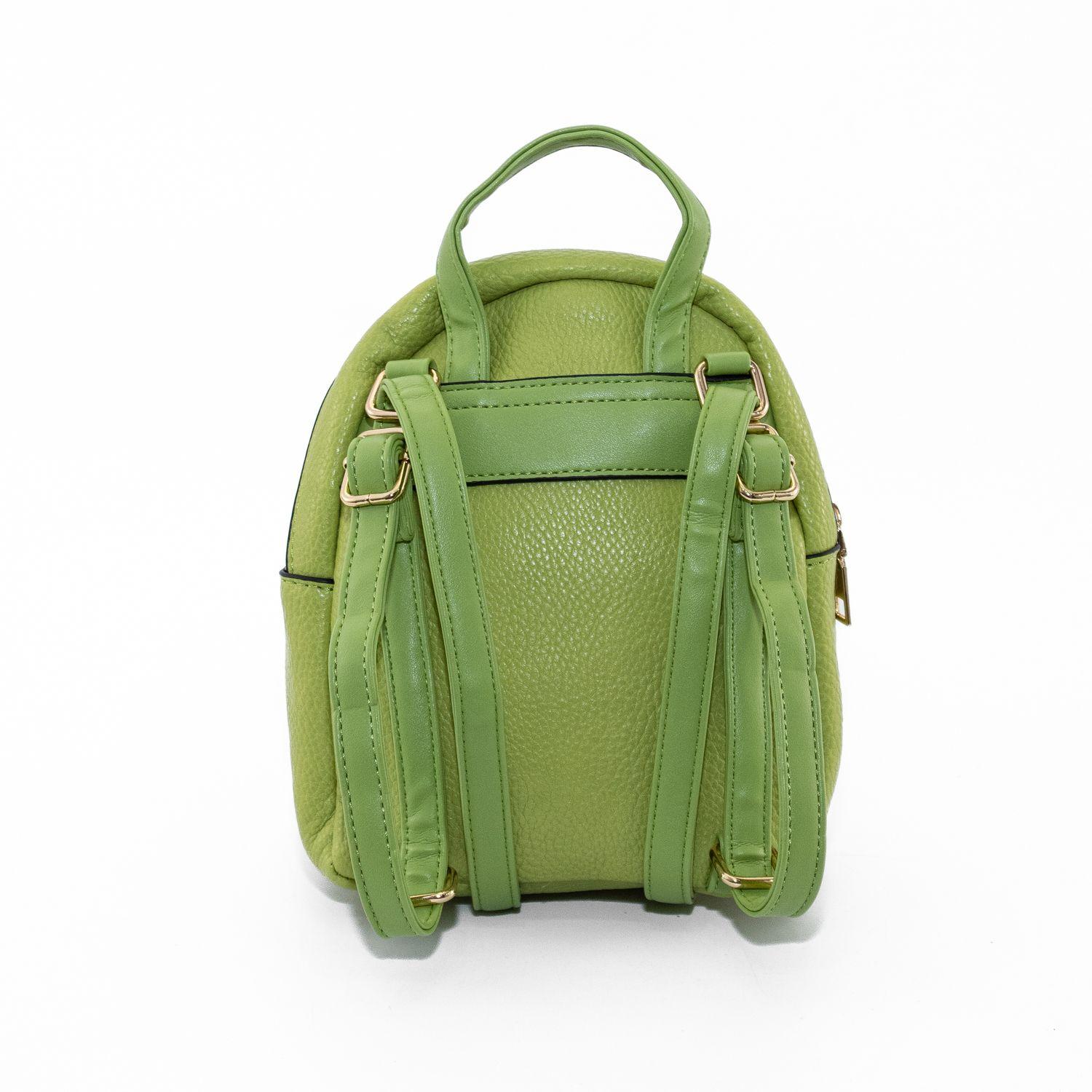 Mochila con Bolsillo y Clips Verde Manzana-2