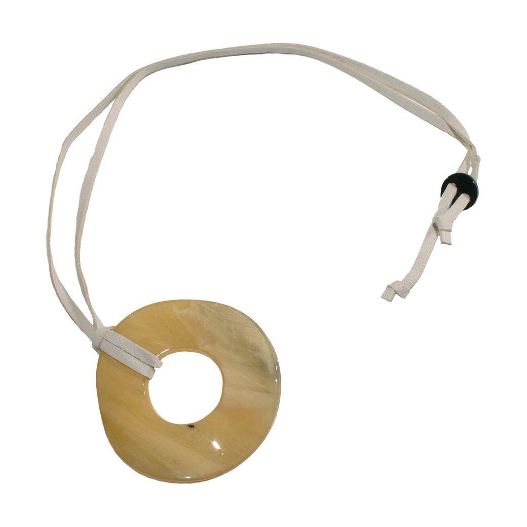 Collar Circulo Acrilico Beige-2