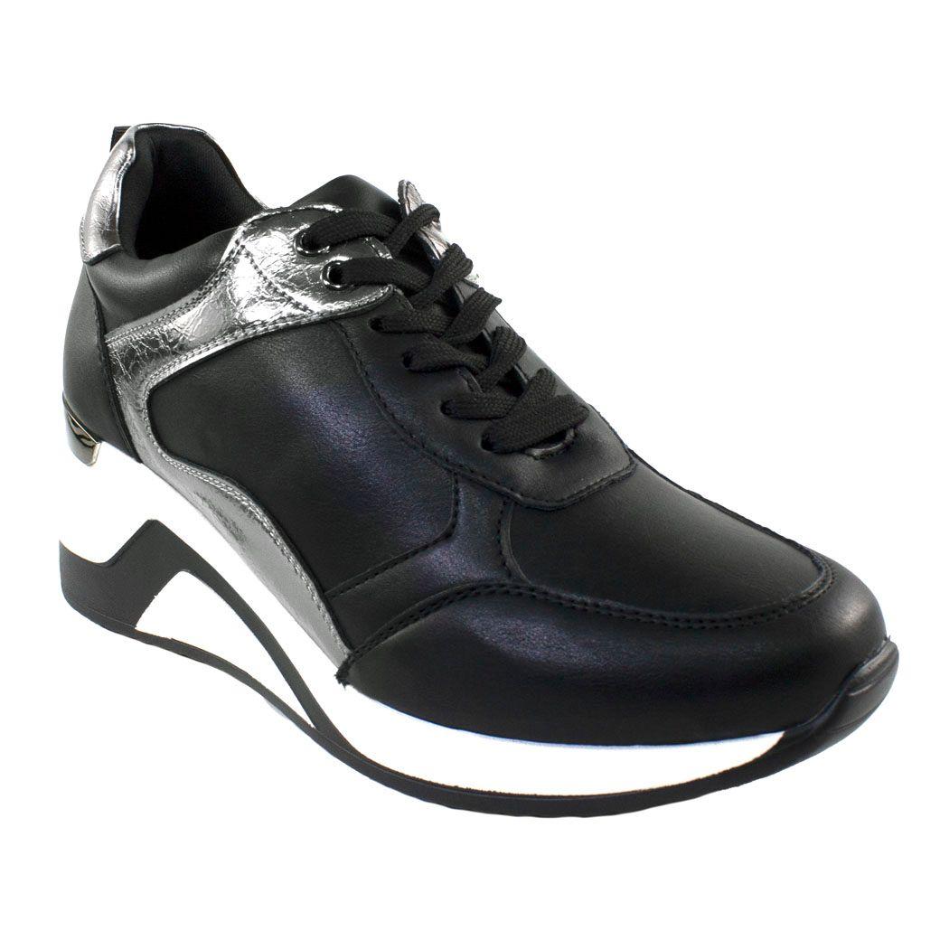 Zapatilla Alta Metal Bicolor Negro-0