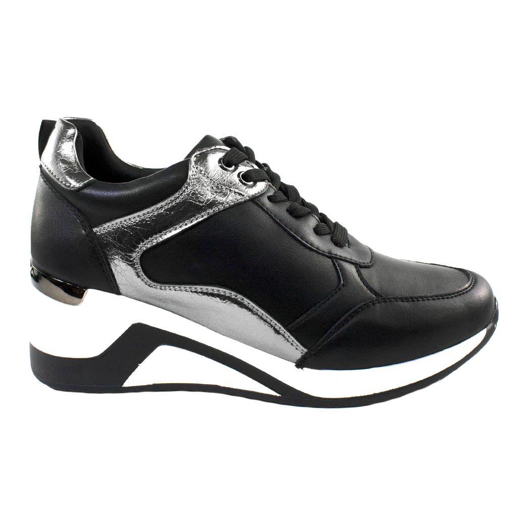 Zapatilla Alta Metal Bicolor Negro-1