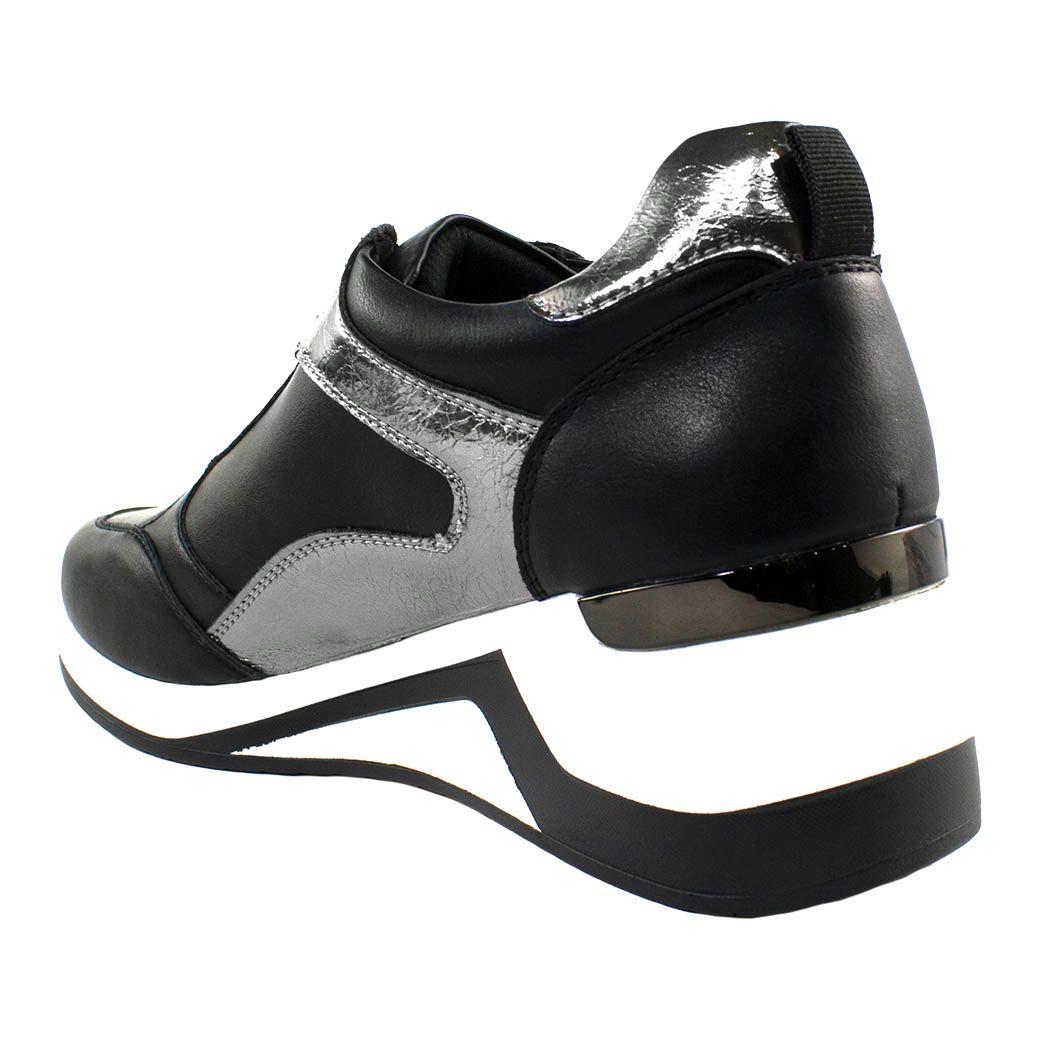 Zapatilla Alta Metal Bicolor Negro-2