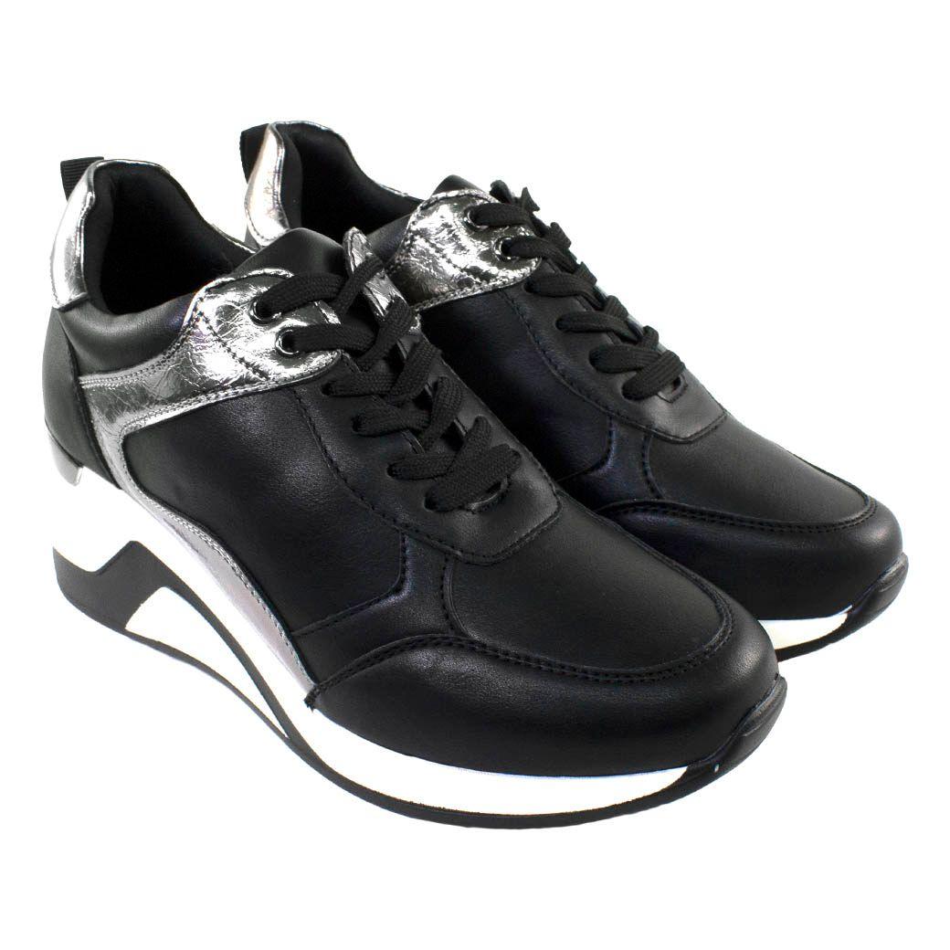 Zapatilla Alta Metal Bicolor Negro-3