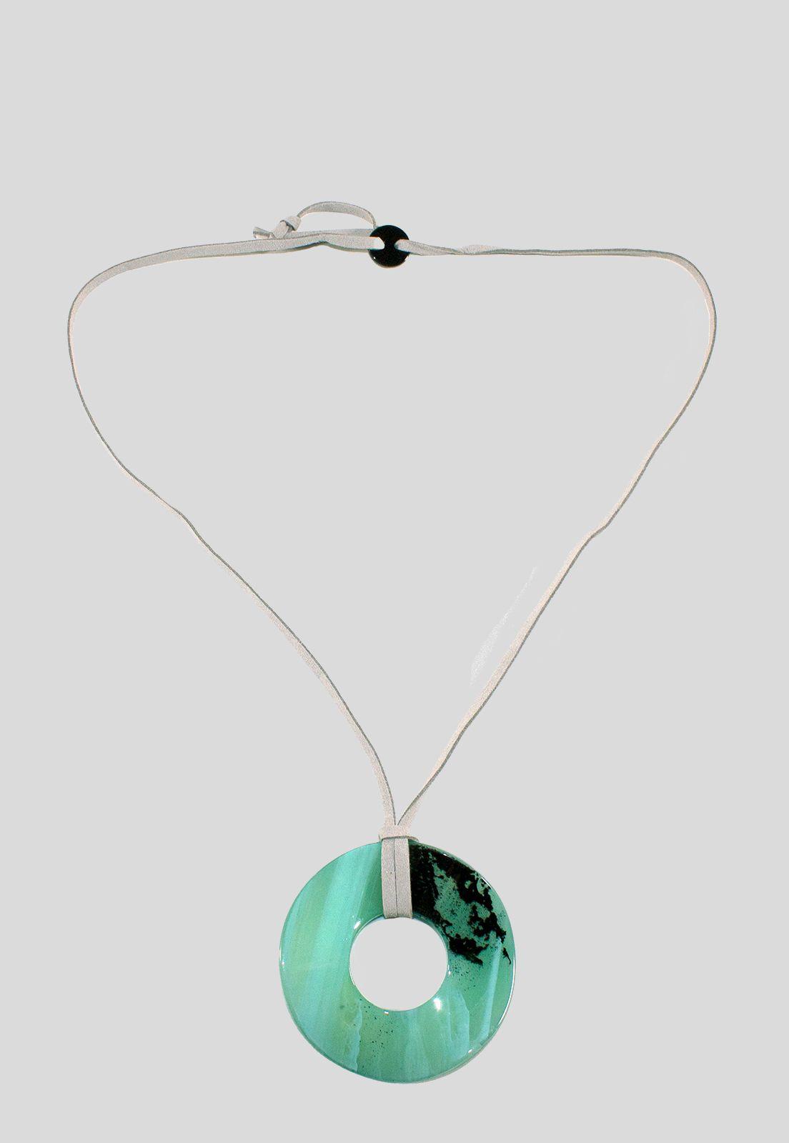 Collar Circulo Acrilico Verde-0