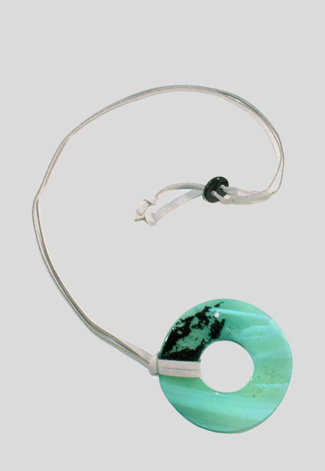 Collar Circulo Acrilico Verde-1
