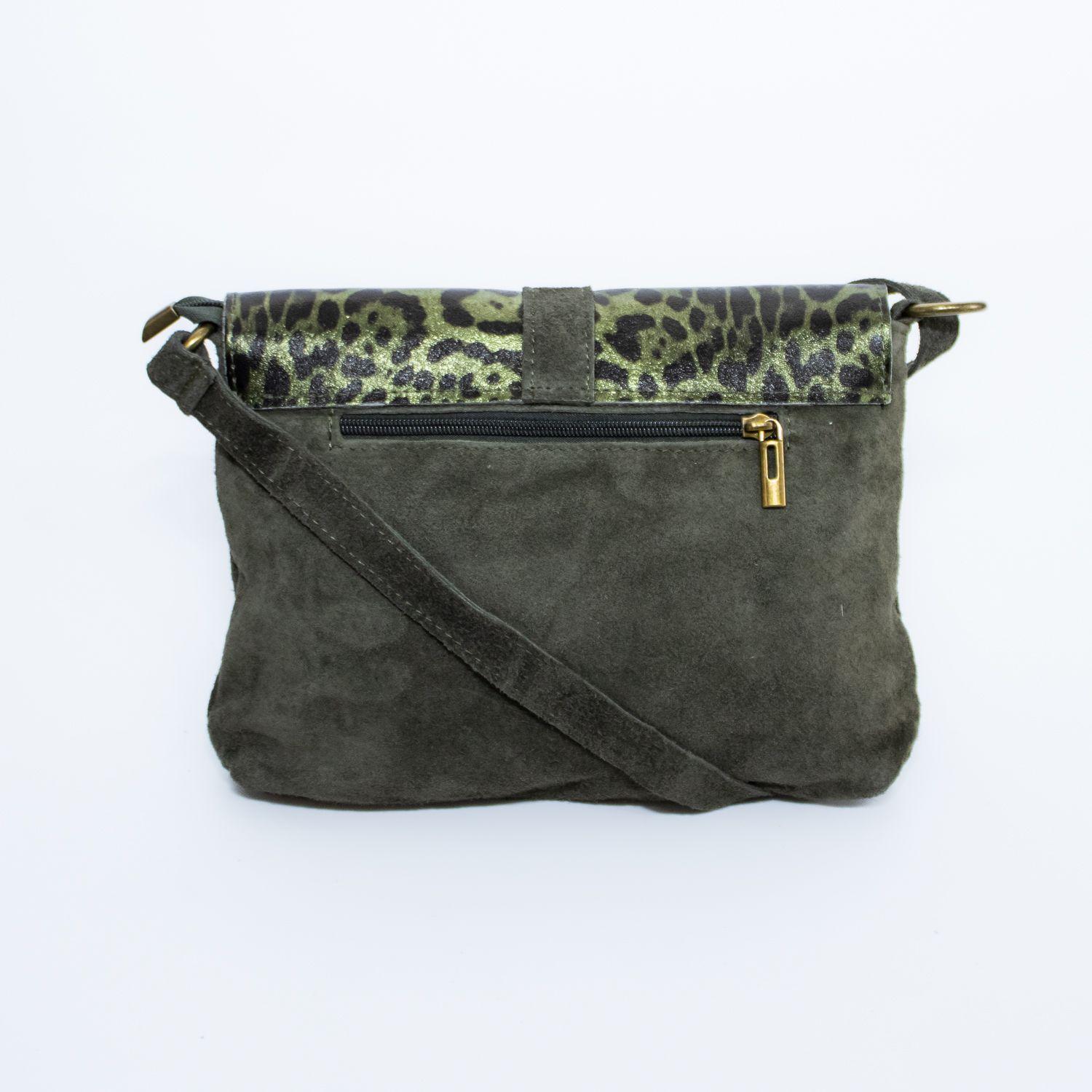 Bandolera Mailea reno con tapa leo Verde-2
