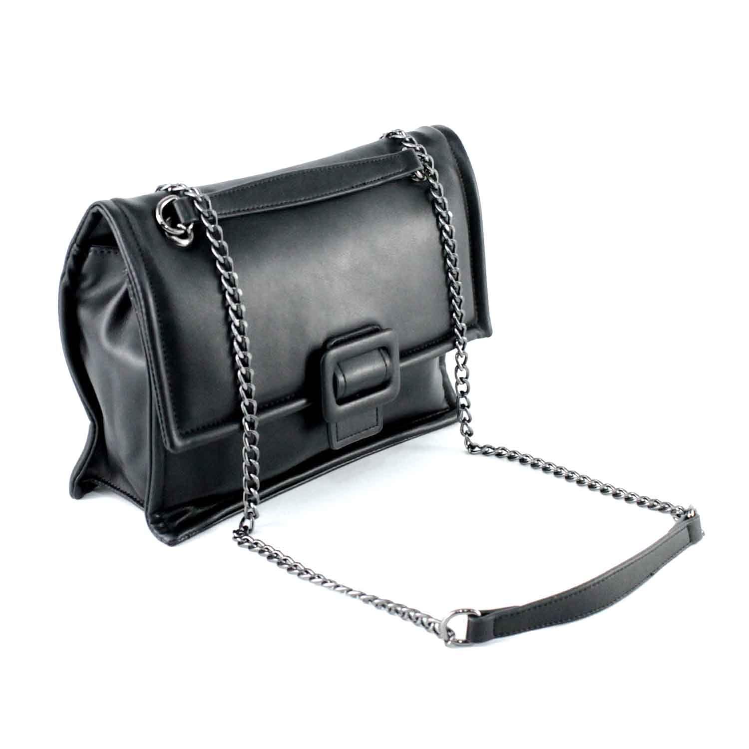 Cartera Ecocuero Forrada 493 Mujer Negro Mailea-1