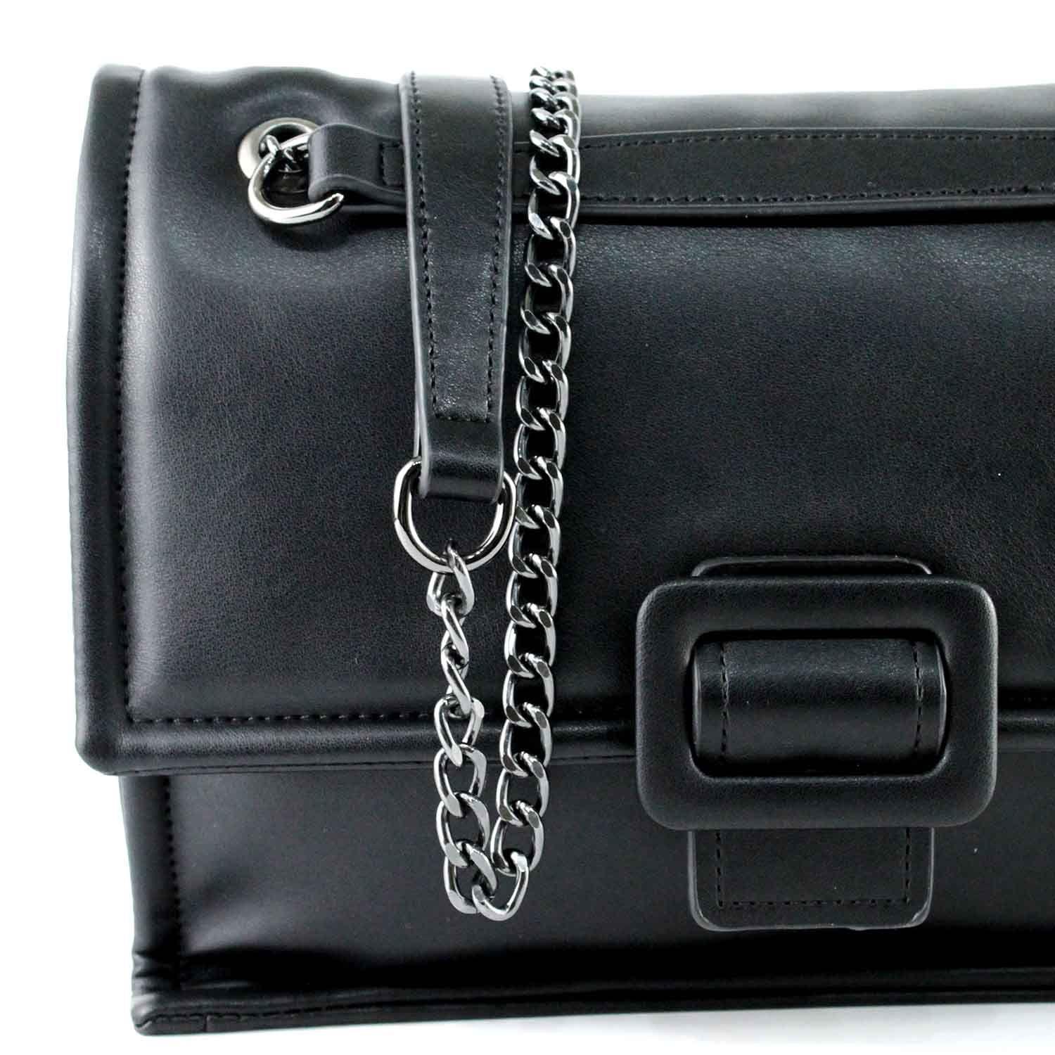 Cartera Ecocuero Forrada 493 Mujer Negro Mailea-4