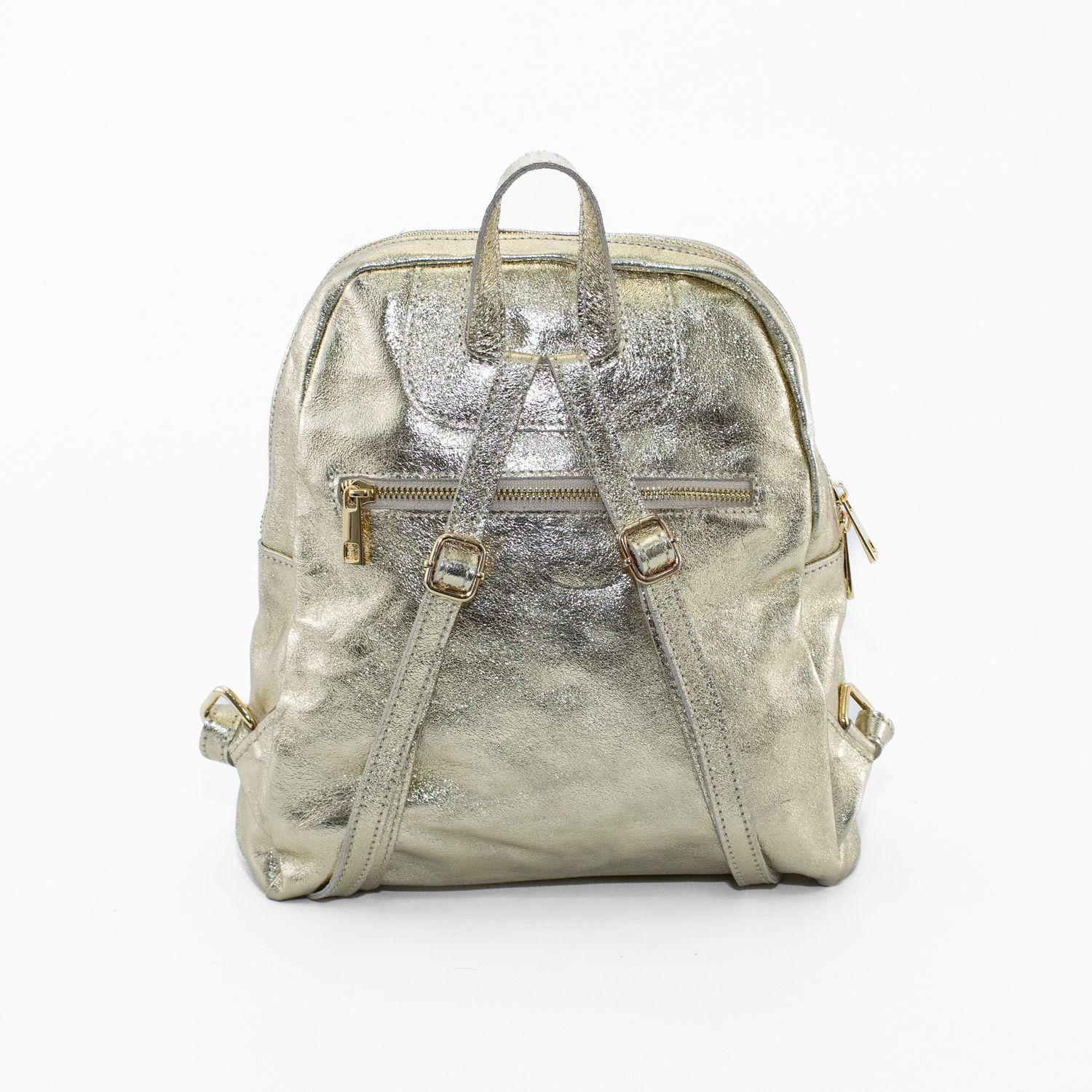 Mochila Cuero Metálica Oro-2