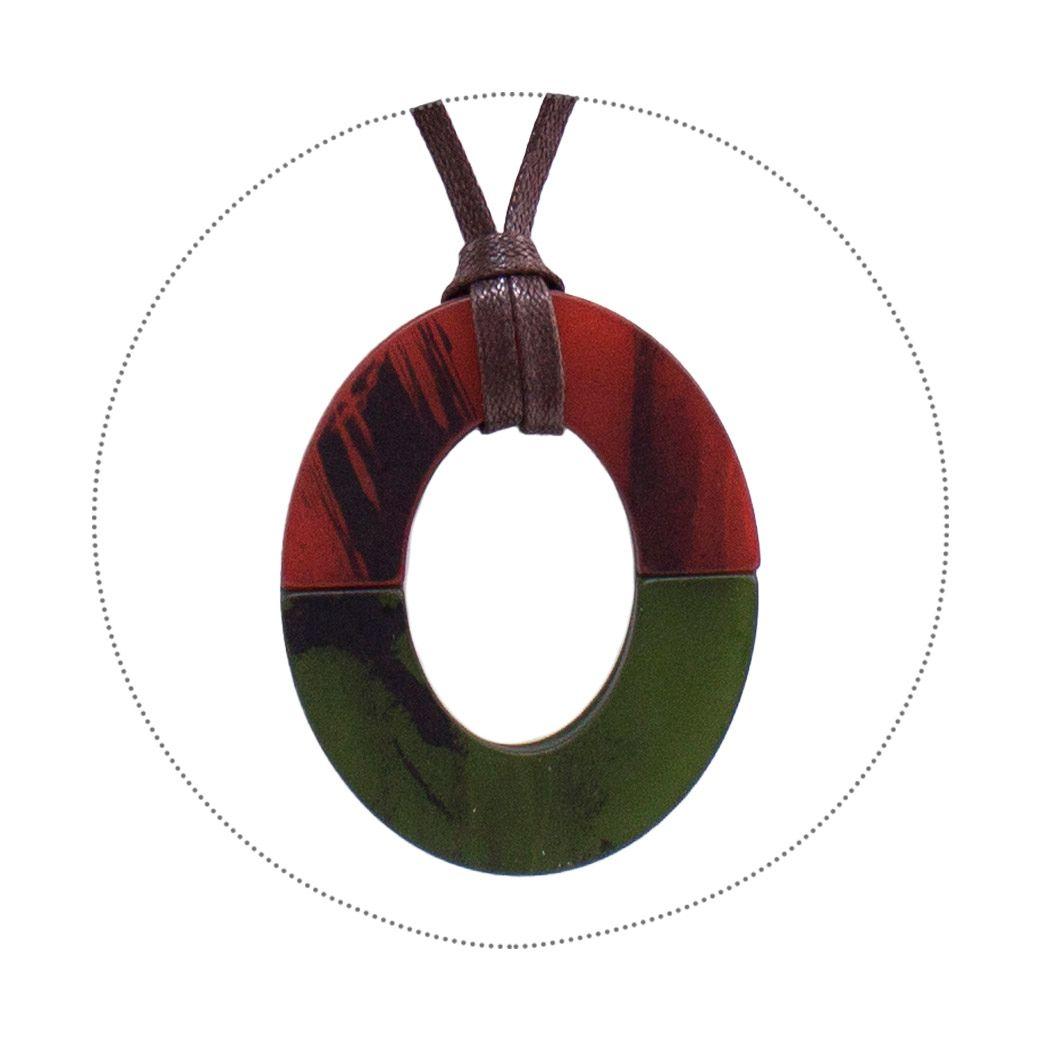 Collar 1 Argolla Bicolor Verde-2