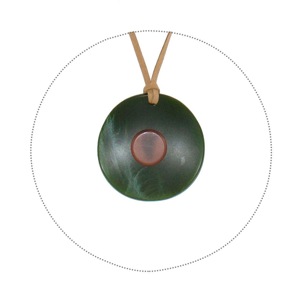 Collar placa y boton Verde-1