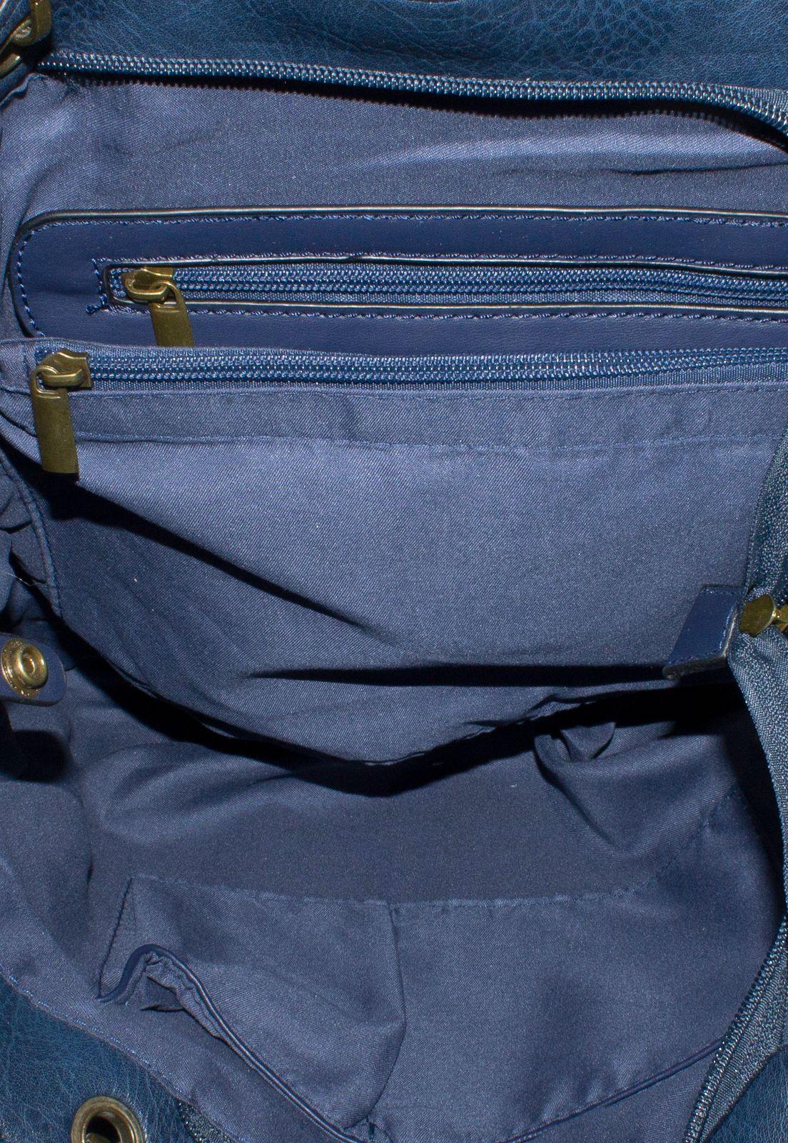 Cartera Grande 2 Cierres Azul-3